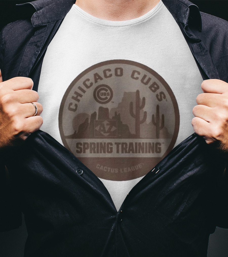 Chicago Cubs Spring Training Cactus League 2026 MLB Logo Cacti Desert Scene T-Shirt