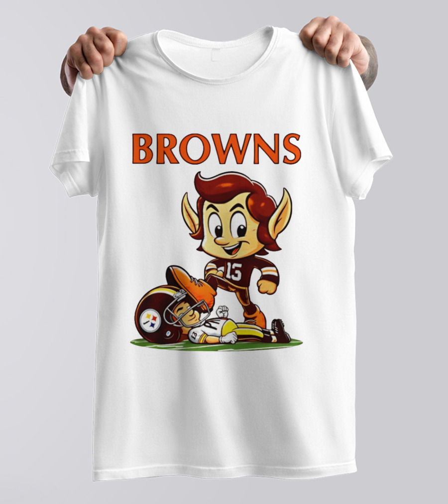 Cleveland Browns Victory Over Pittsburgh Steelers Rivalry Brownie T-Shirt