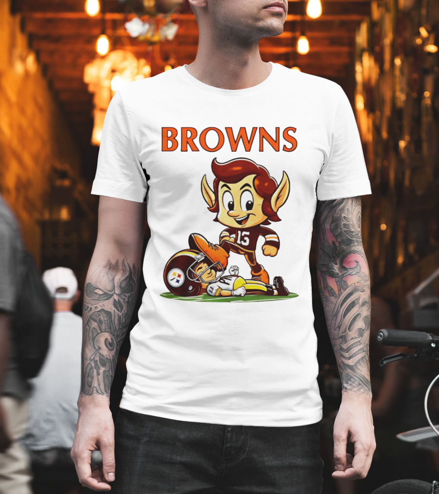 Cleveland Browns Victory Over Pittsburgh Steelers Rivalry Brownie T-Shirt