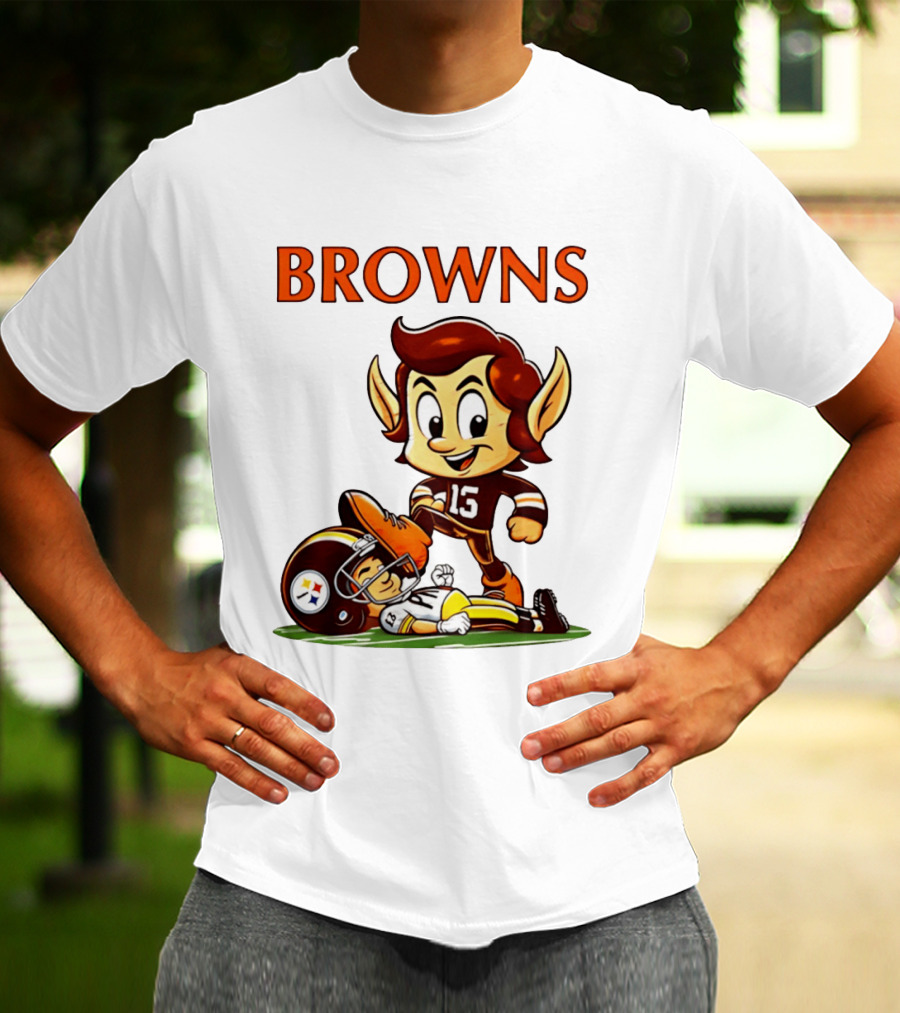 Cleveland Browns Victory Over Pittsburgh Steelers Rivalry Brownie T-Shirt