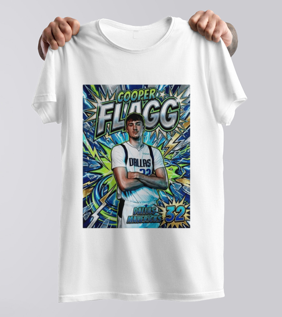 Cooper Flagg Dallas Mavericks 32 Comic T-Shirt