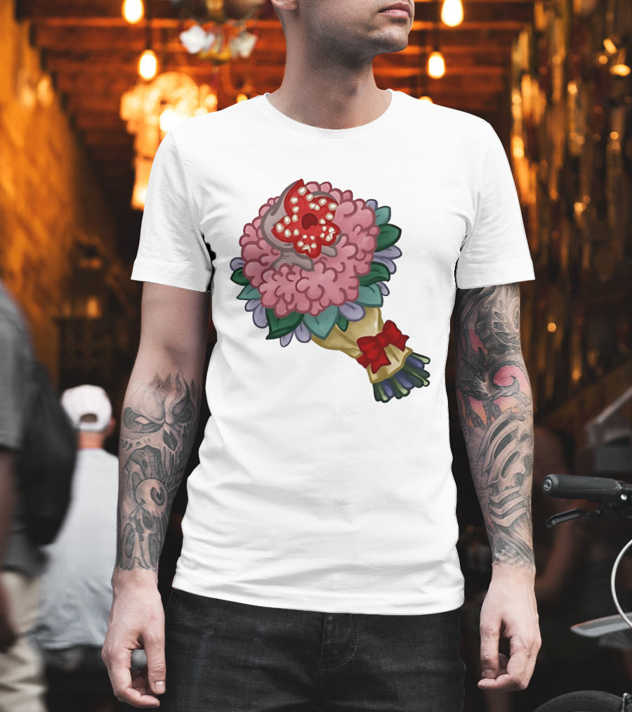 Demodog Valentine Bouquet Flowers Stranger Things Horror T-Shirt