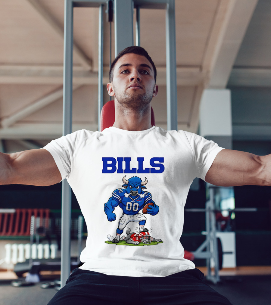 Buffalo Bills Mascot Defeats Kansas City Chiefs Rivalry NFL Football T-Shirt