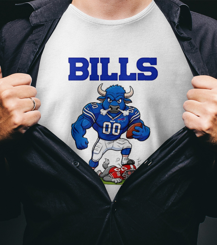 Buffalo Bills Mascot Defeats Kansas City Chiefs Rivalry NFL Football T-Shirt