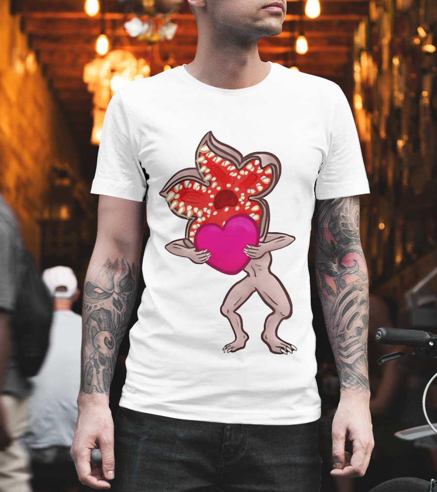 Demogorgon Embracing Heart Valentine Monster T-Shirt