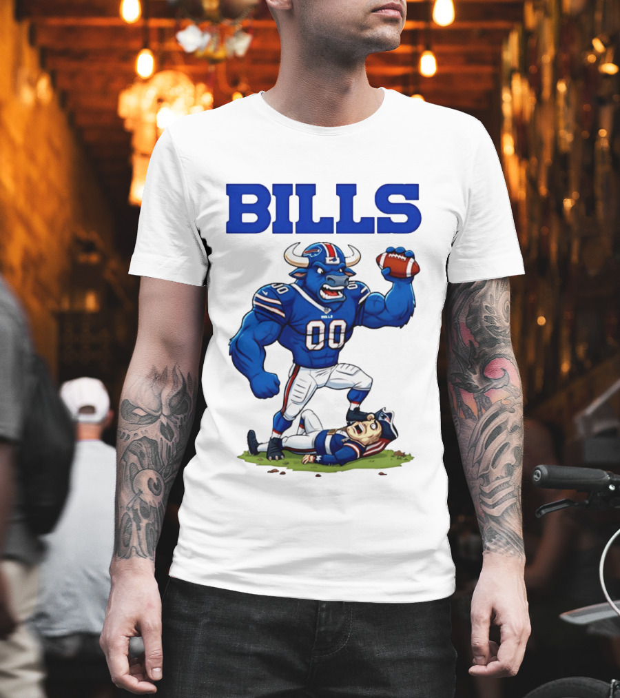 Buffalo Bills Vs New England Patriots Rivalry Comic Character Victory T-Shirt