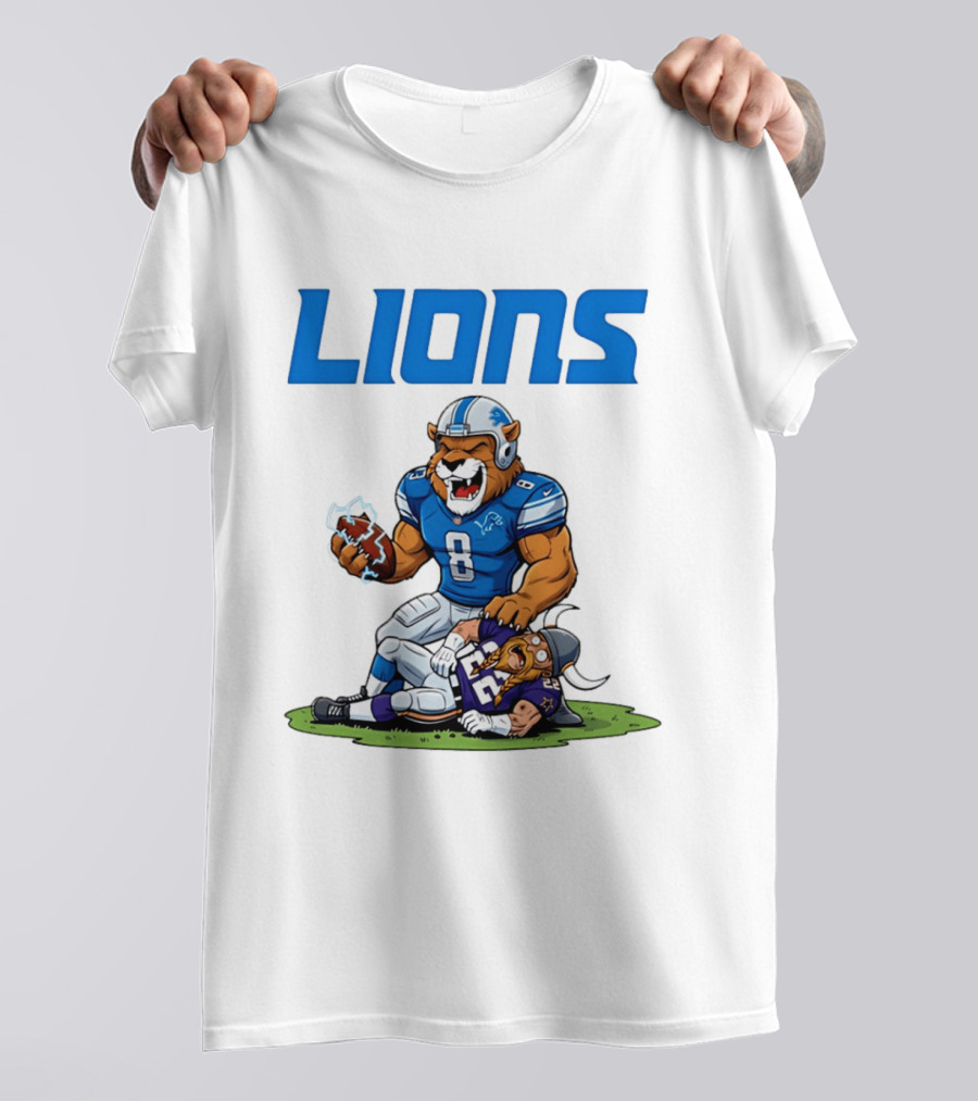 Detroit Lions Vs Minnesota Vikings Rivalry Game Battle T-Shirt