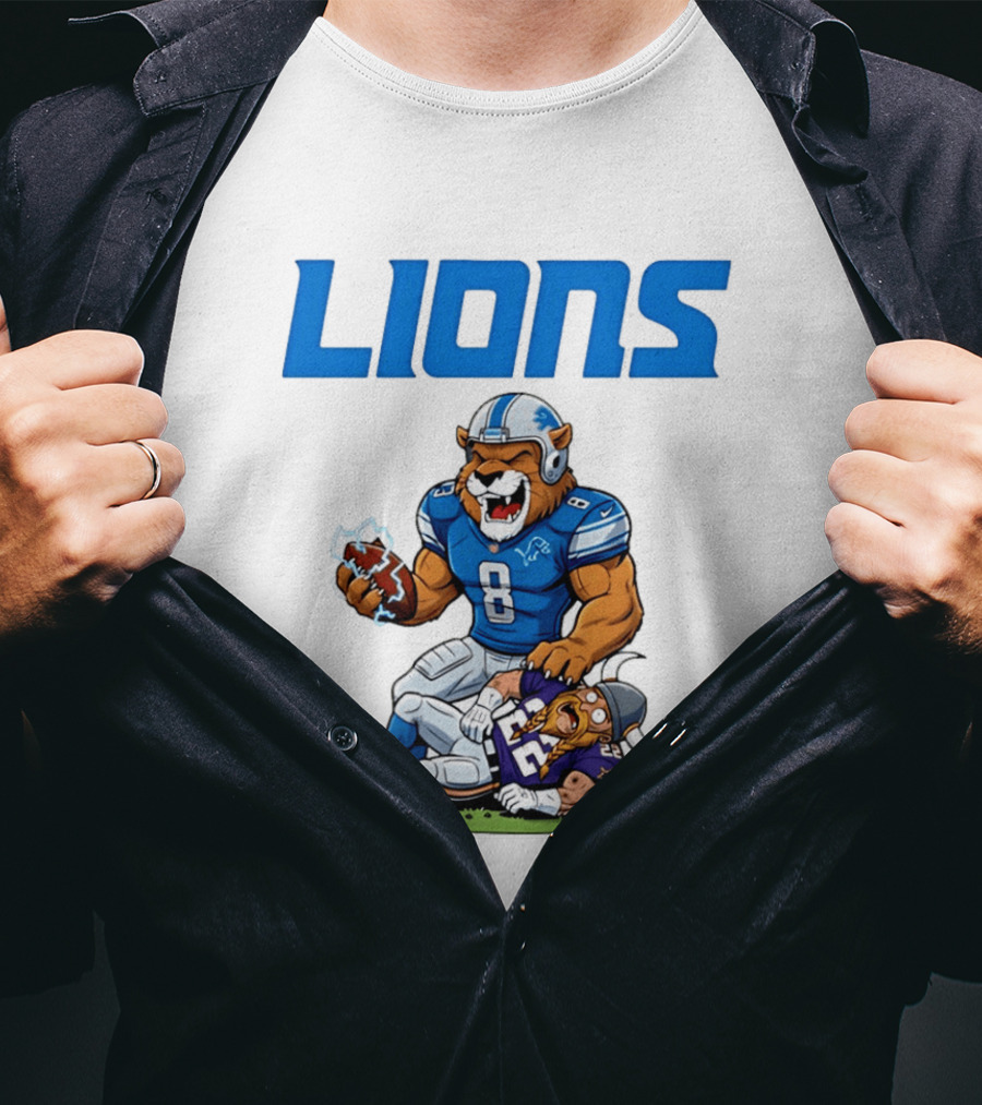 Detroit Lions Vs Minnesota Vikings Rivalry Game Battle T-Shirt