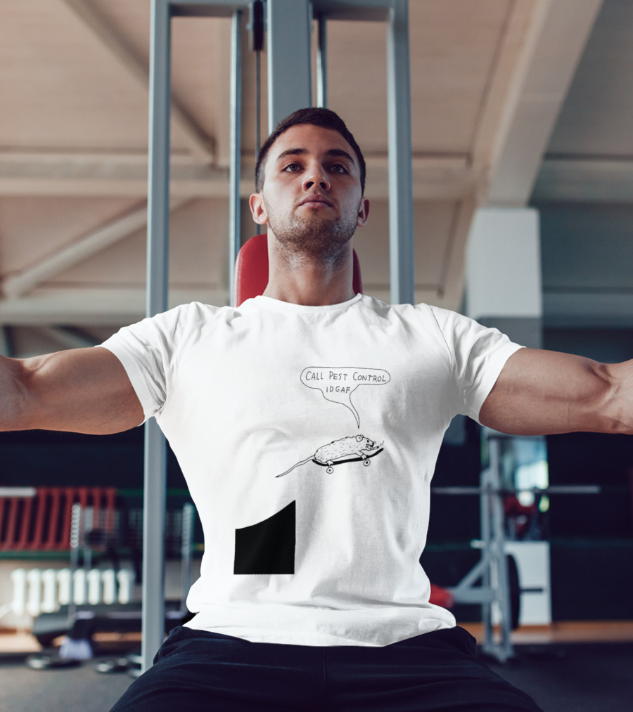 Call Pest Control IDGAF Rat On Skateboard T-Shirt