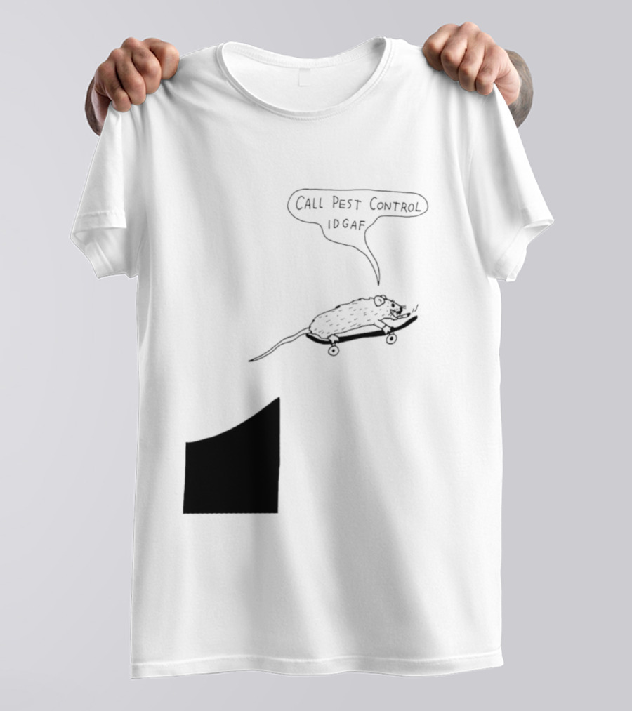 Call Pest Control IDGAF Rat On Skateboard T-Shirt