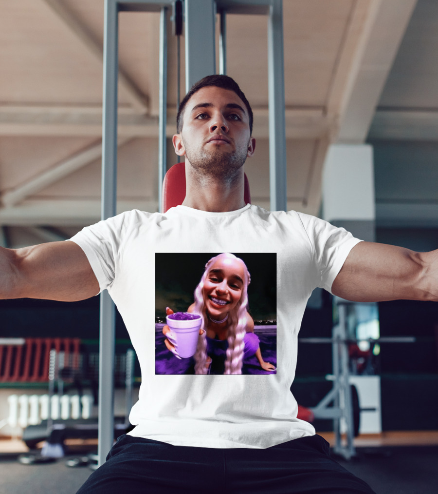 Emilia Clarke Purple Cup Queen Of Dragons Vibrant Smile T-Shirt