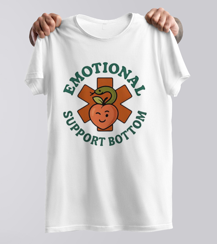 Emotional Support Bottom Peach Snake Star Of Life T-Shirt