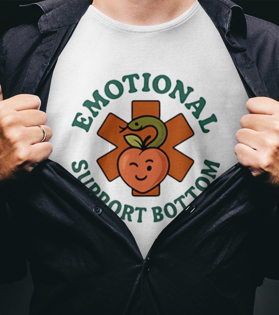 Emotional Support Bottom Peach Snake Star Of Life T-Shirt
