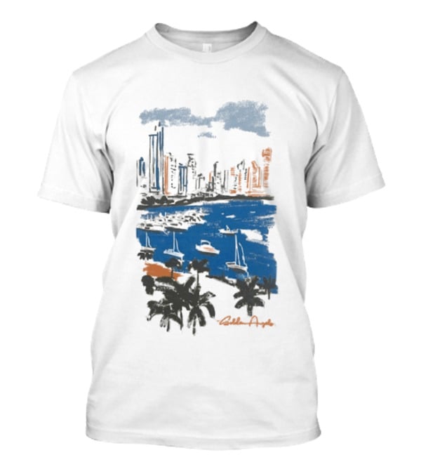 Golden Angels The Bay Yacht Club Scenic Skyline Waterfront T-Shirt