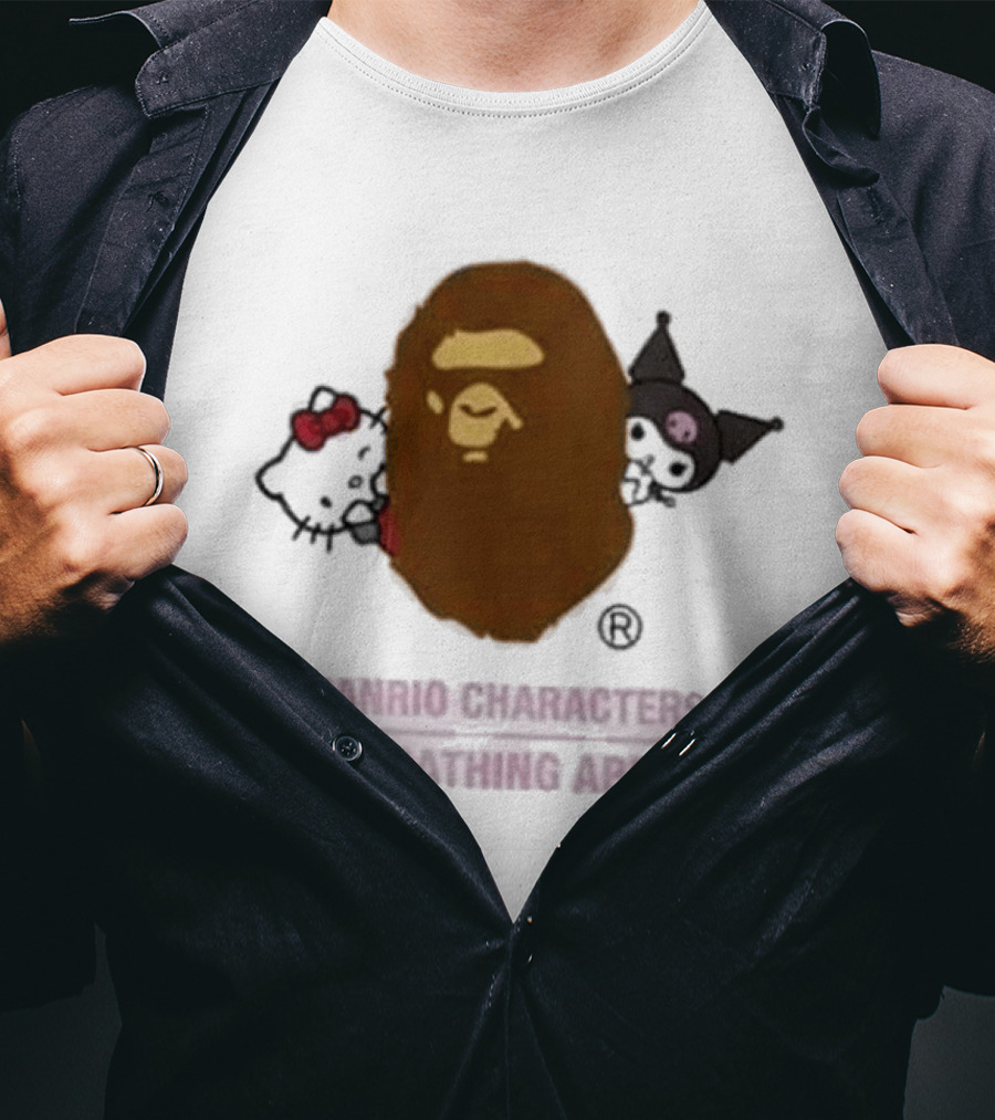 Hello Kitty Kuromi Sanrio Characters A Bathing Ape Babymilo Collaboration T-Shirt