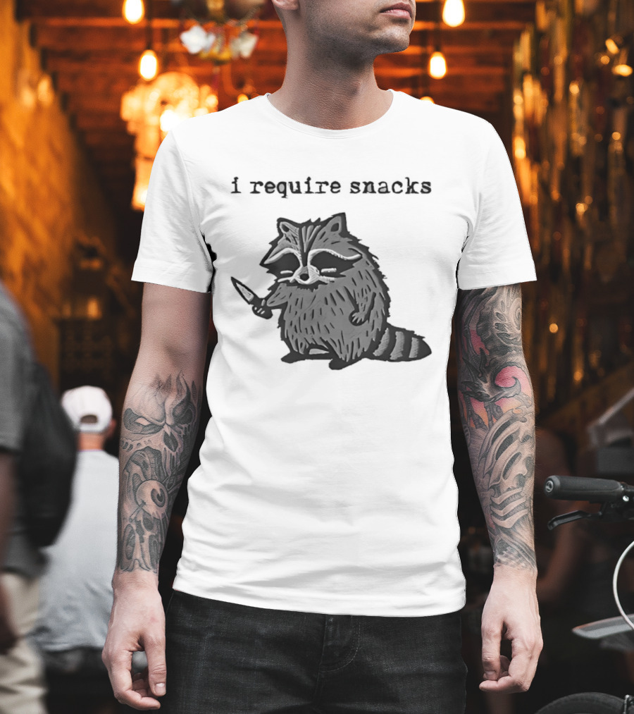 I Require Snacks Raccoon T-Shirt