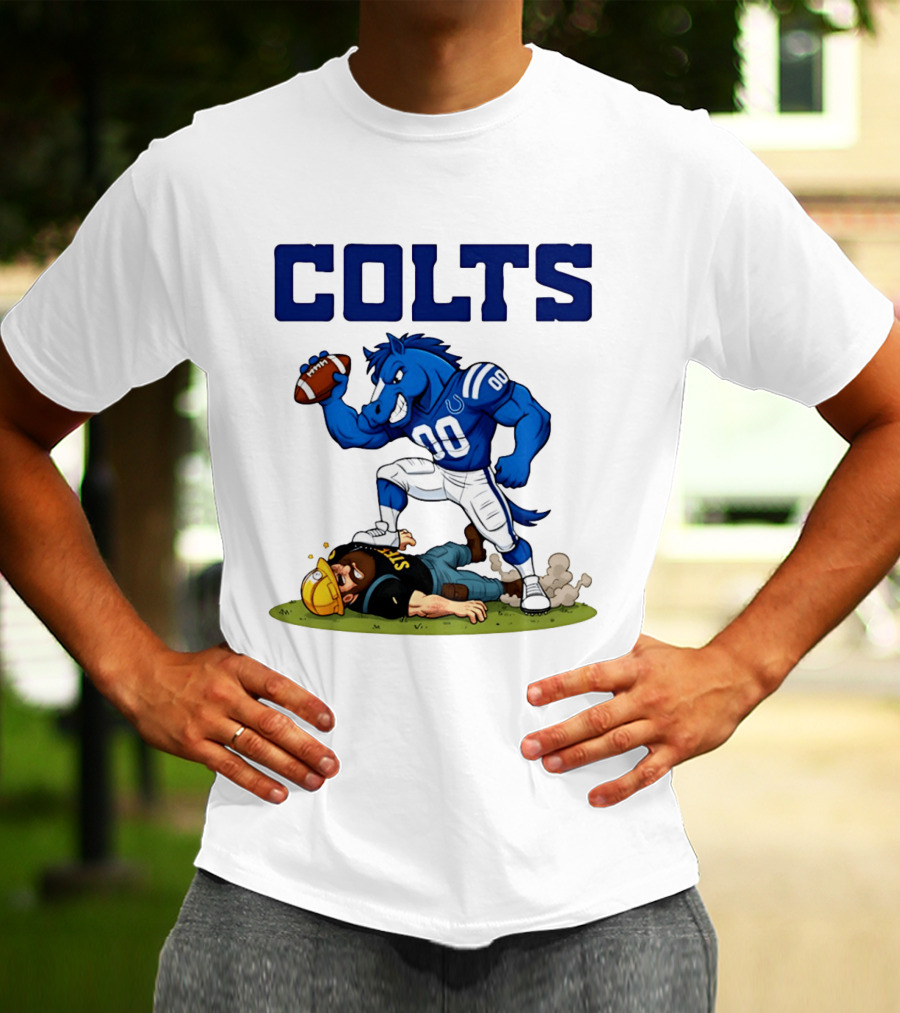 Colts Football Rivalry Humor Vs Steelers Comic T-Shirt