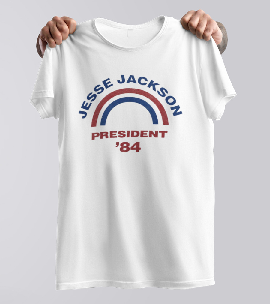 Jesse Jackson President '84 Red And Blue Arch T-Shirt
