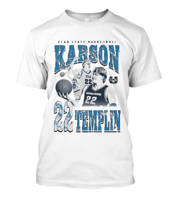 Utah State Basketball Karson Templin 22 Utah State Aggies T-Shirt