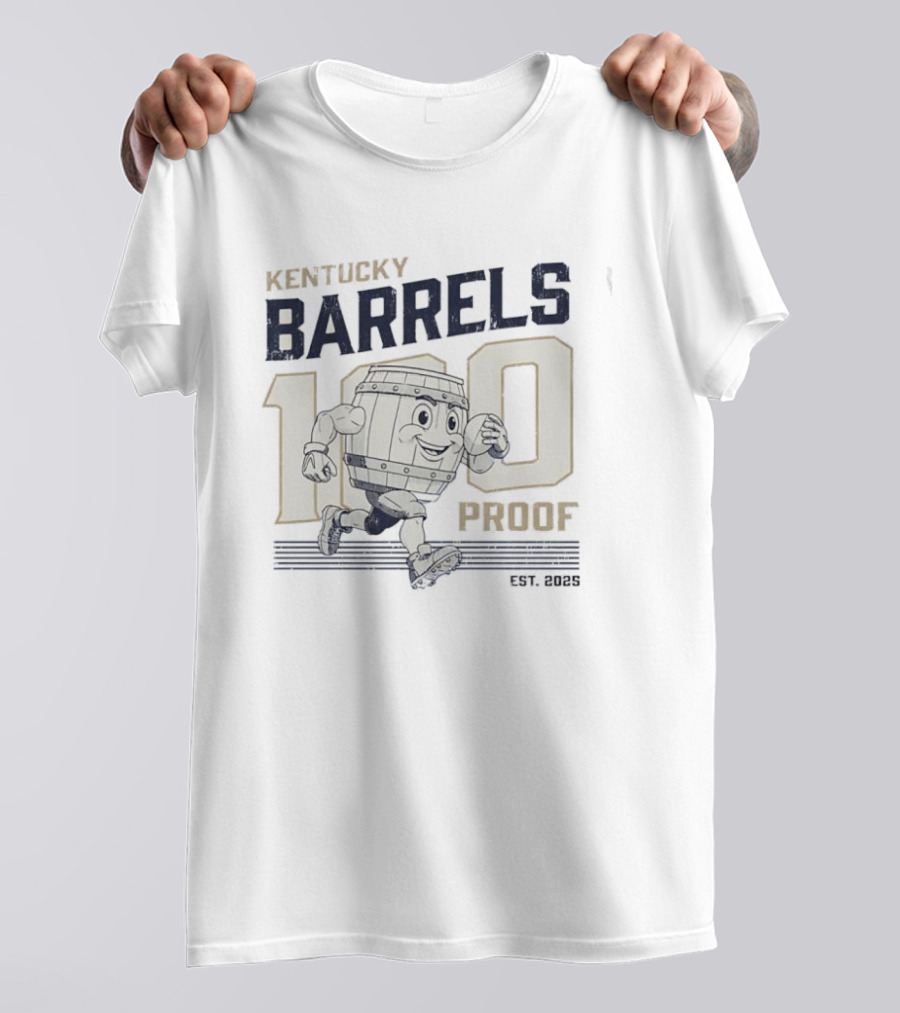 Kentucky Barrels 100 Proof Football Est 2025 T-Shirt