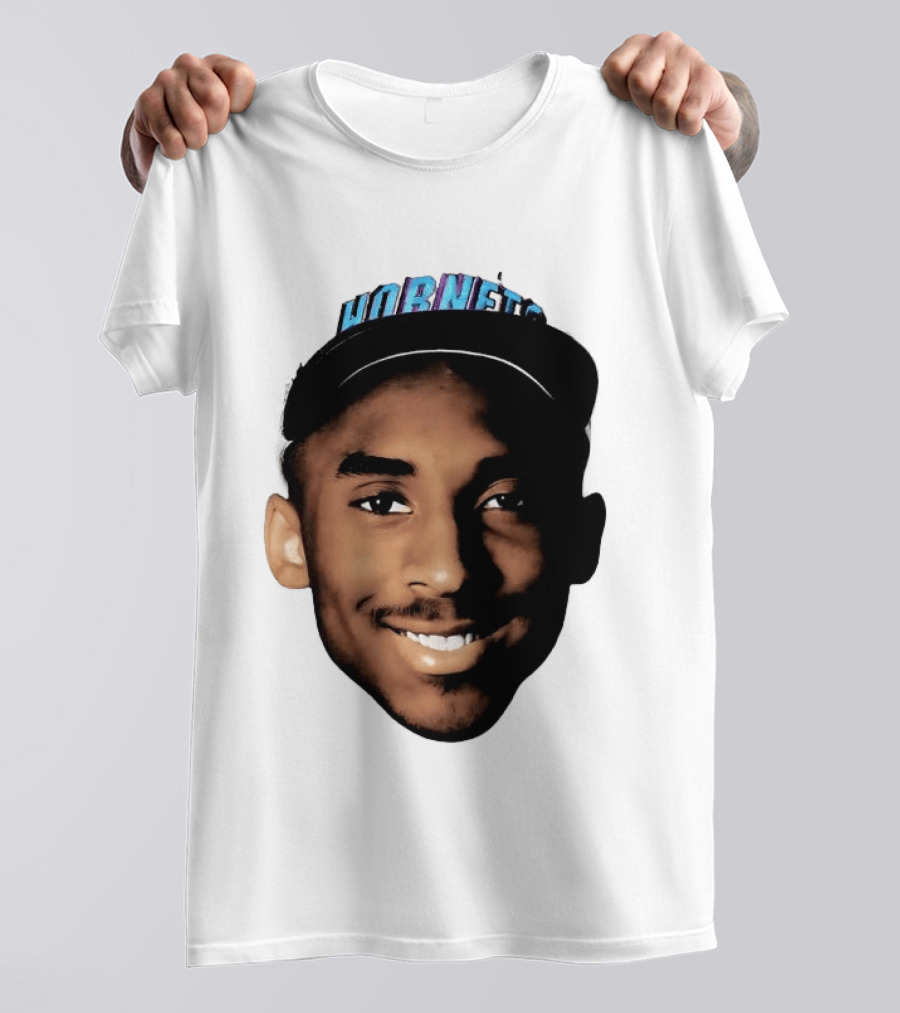 Kobe Bryant Draft Day Hornets Cap Big Face T-Shirt