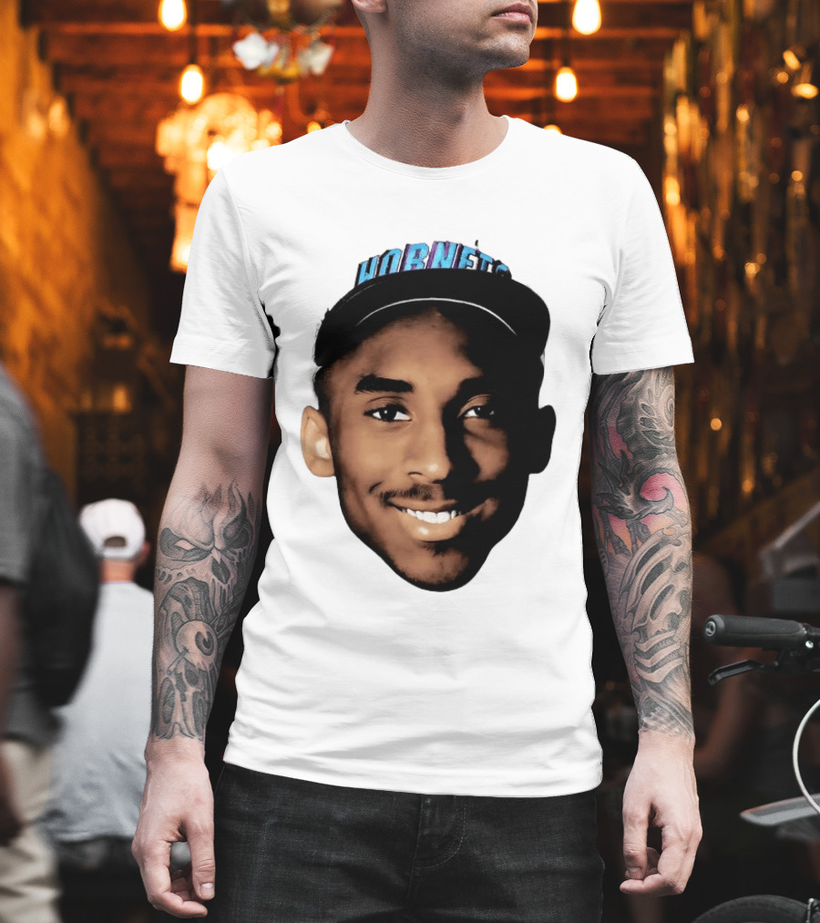 Kobe Bryant Draft Day Hornets Cap Big Face T-Shirt