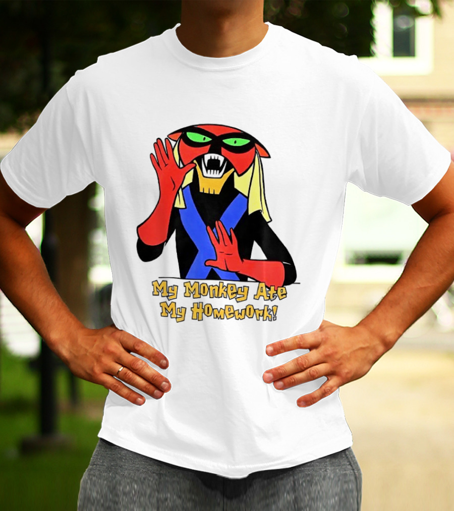 My Monkey Ate My Homework With Cartoon Character In Costume T-Shirt