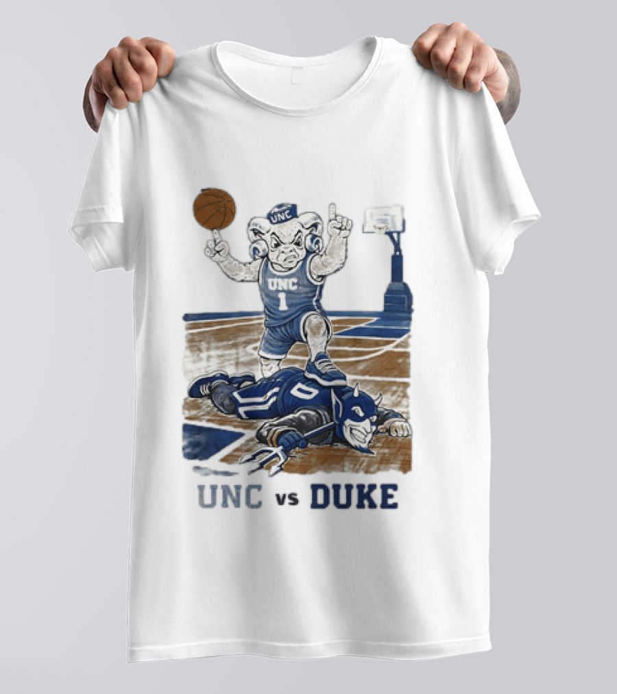 UNC Vs Duke Basketball Rivalry Game Mascot Showdown T-Shirt