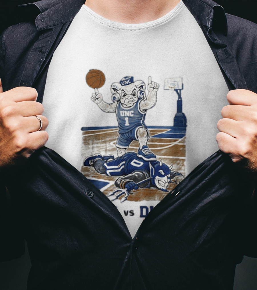 UNC Vs Duke Basketball Rivalry Game Mascot Showdown T-Shirt