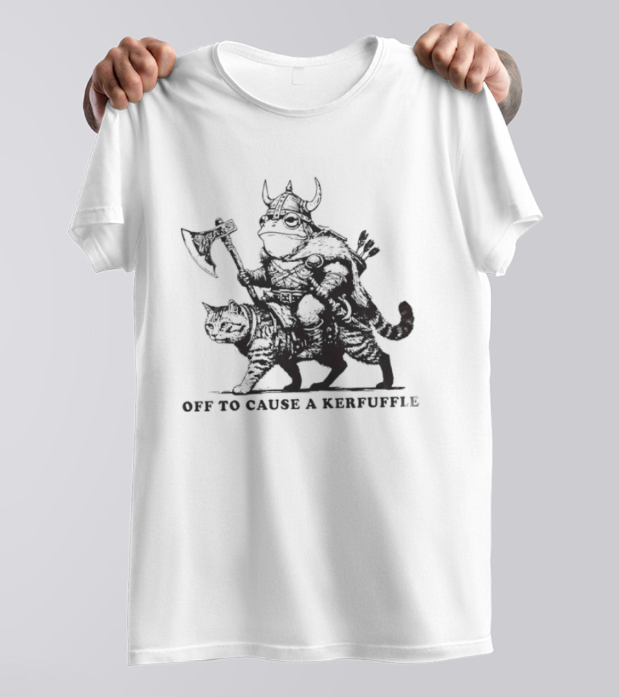 Off To Cause A Kerfuffle Viking And Cat Adventure T-Shirt