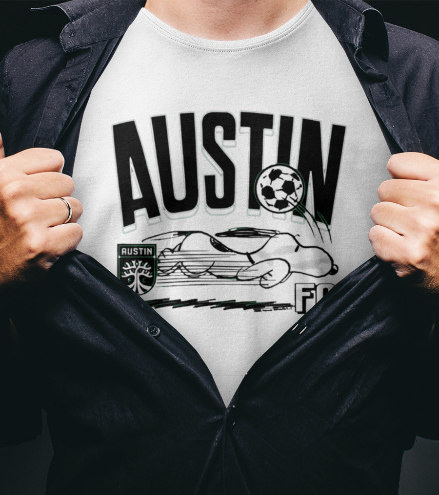 Austin FC Peanuts Snoopy Soccer Collaboration T-Shirt