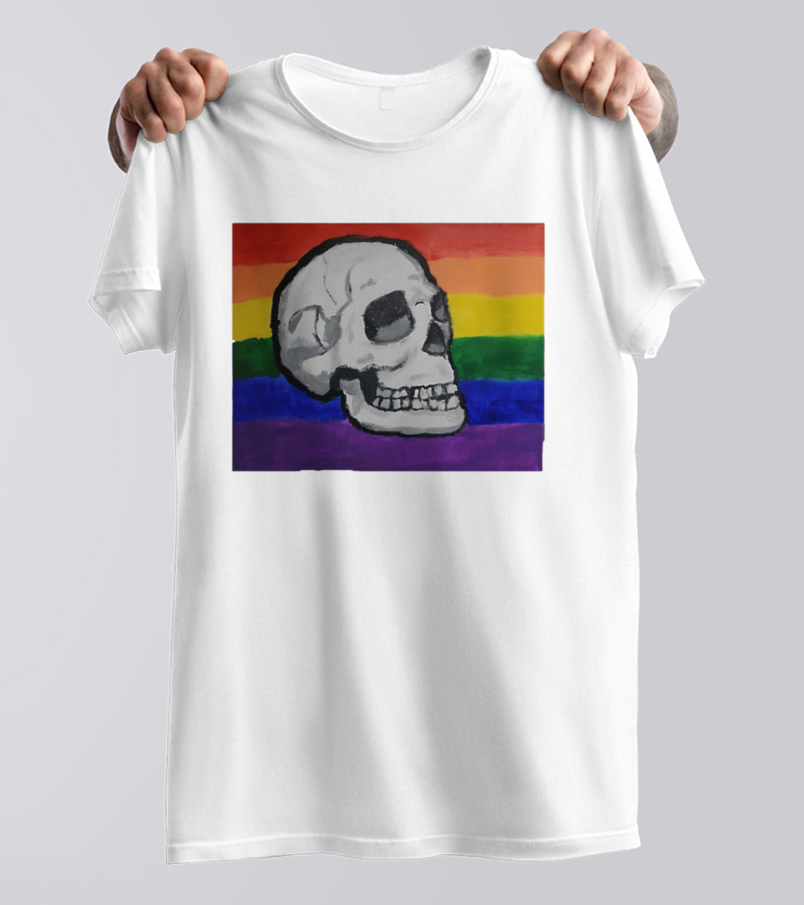 Pride Skull LGBT Rainbow Flag T-Shirt