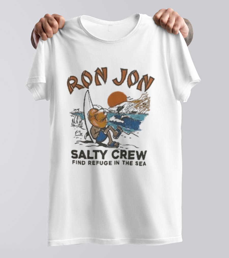 Salty Crew Ron Jon Find Refuge In The Sea Relaxation Scene T-Shirt
