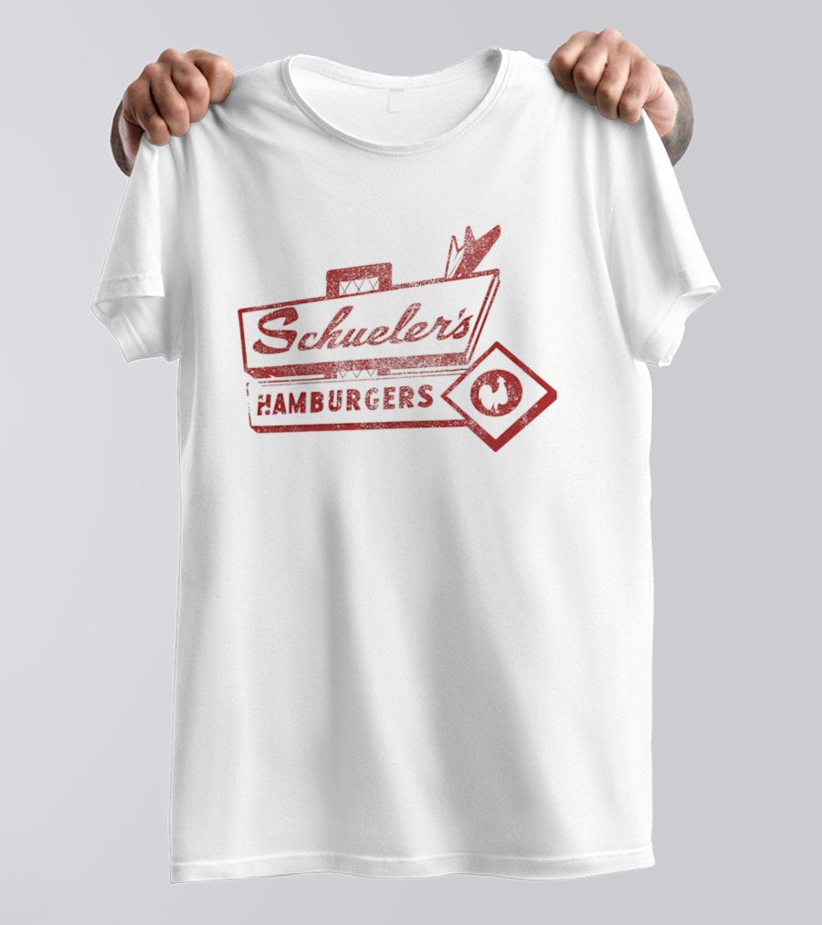 Schuler's Hamburgers Cursive Retro Diner Red T-Shirt