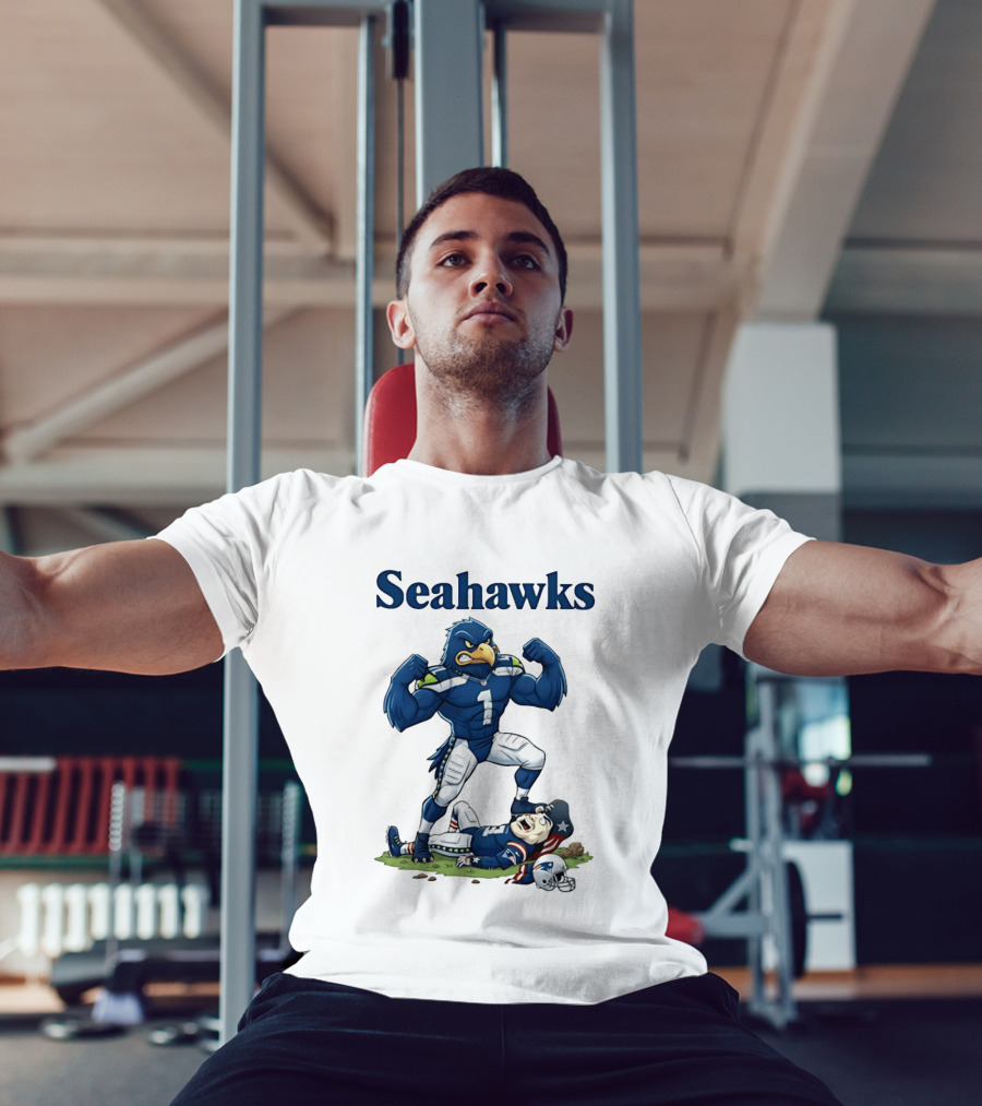 Seahawks Vs Patriots Rivalry Cartoon Victory T-Shirt