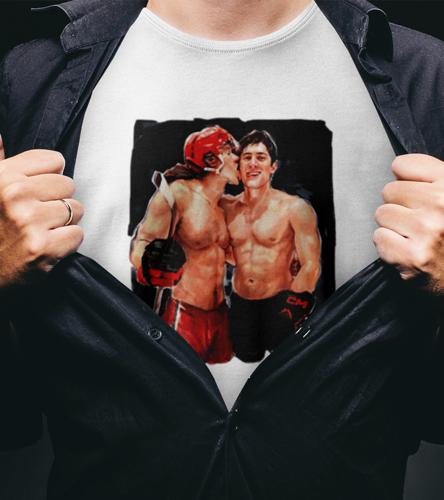 Shane Hollander Ilya Rosanov Gay Hockey Romance Painting T-Shirt