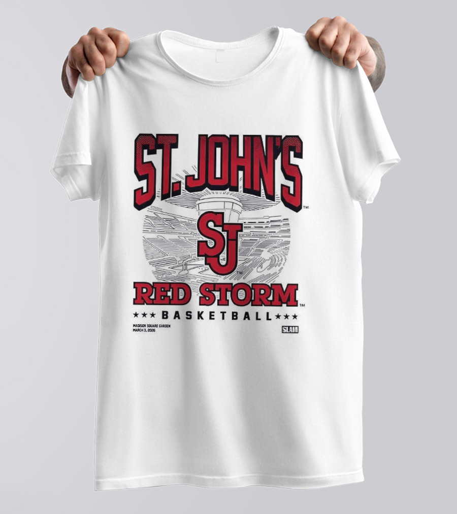 St. John's Red Storm SJ Basketball 2026 Arena T-Shirt