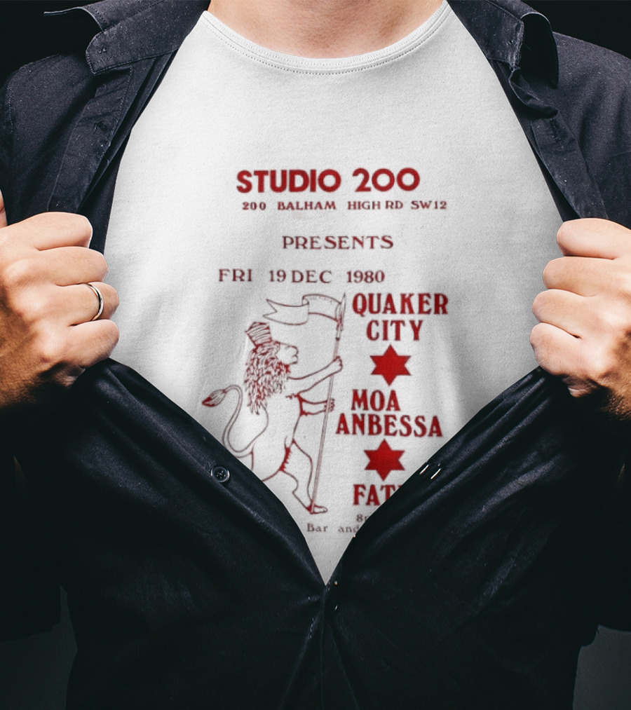 Studio 200 Presents Quaker City Moa Anbessa Fatman Dec 1980 T-Shirt