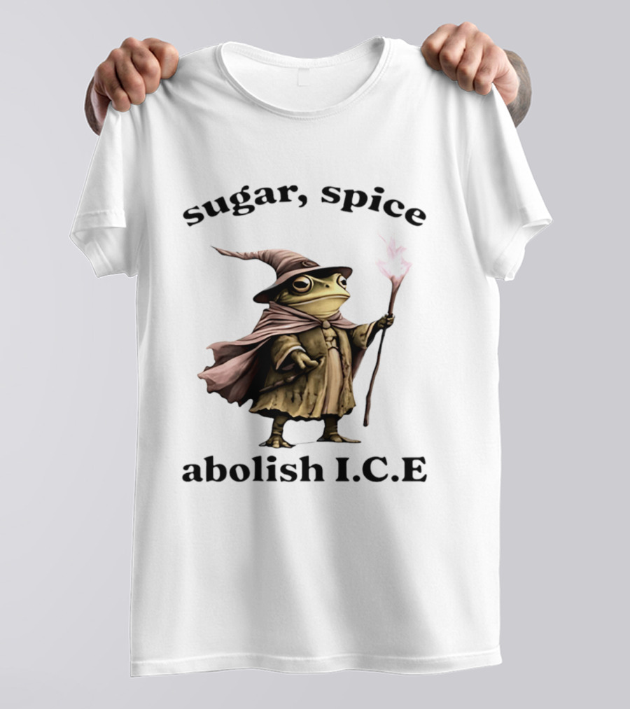 Sugar Spice Wizard Frog Abolish ICE 2026 T-Shirt