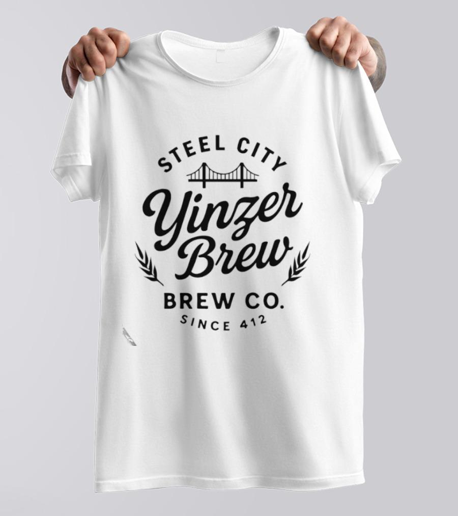 Steel City Yinzer Brew Brew Co. Since 412 With Bridge T-Shirt