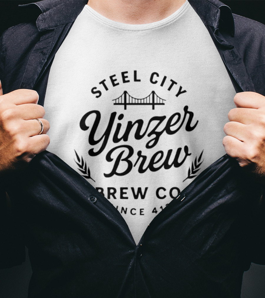 Steel City Yinzer Brew Brew Co. Since 412 With Bridge T-Shirt