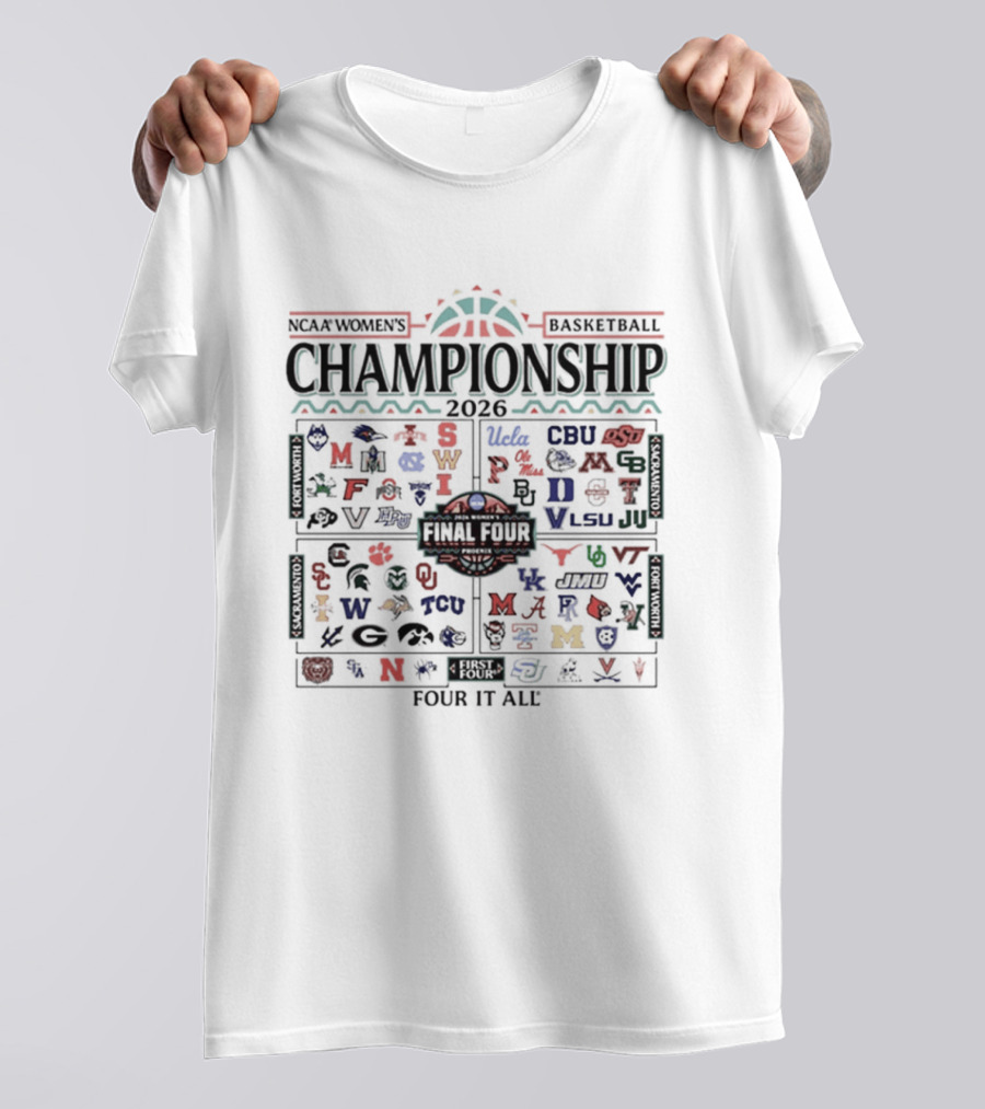 2026 NCAA Women's Basketball Championship March Madness Final Four Teams T-Shirt