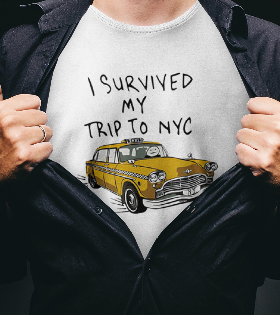 I Survived My Trip To NYC Tom Holland Peter Parker Yellow Taxi New York Adventure T-Shirt