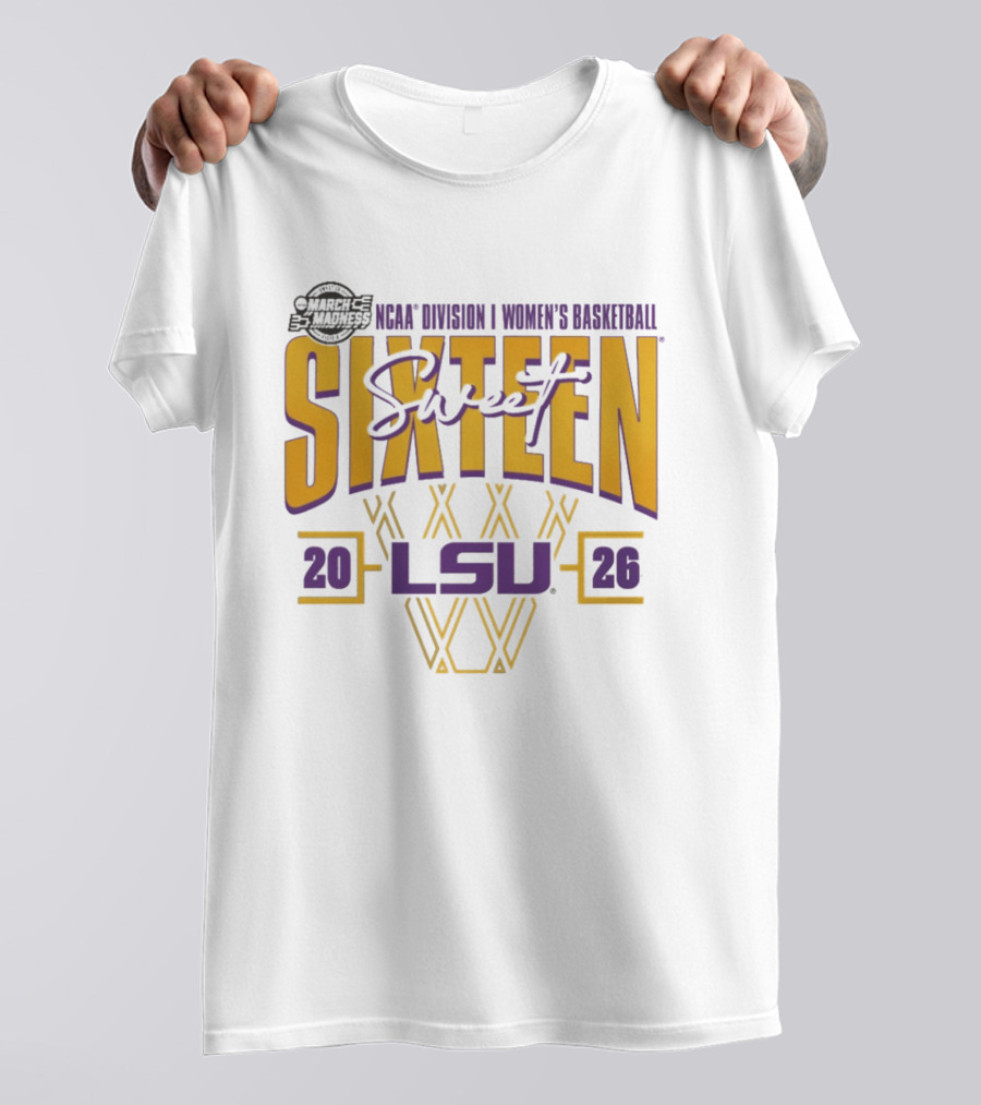 LSU Tigers 2026 NCAA Division I Women's Basketball Sweet Sixteen March Madness T-Shirt