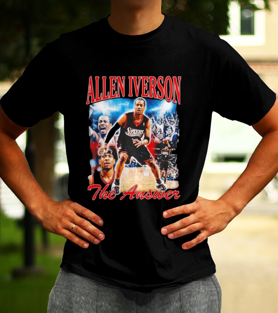 Allen Iverson The Answer Philadelphia 76ers NBA Hardwood Classics T-Shirt