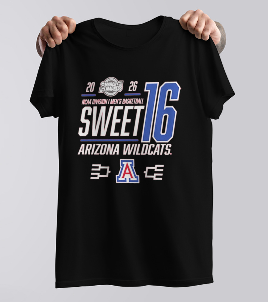 2026 NCAA Men's Basketball March Madness Sweet 16 Arizona Wildcats T-Shirt