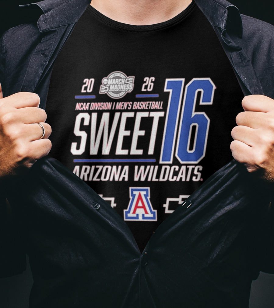 2026 NCAA Men's Basketball March Madness Sweet 16 Arizona Wildcats T-Shirt