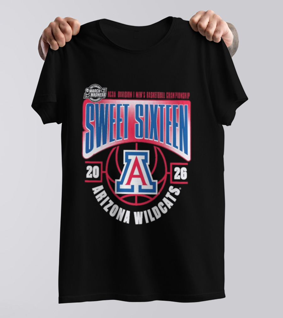 2026 Arizona Wildcats NCAA Sweet Sixteen March Madness Basketball Tournament T-Shirt