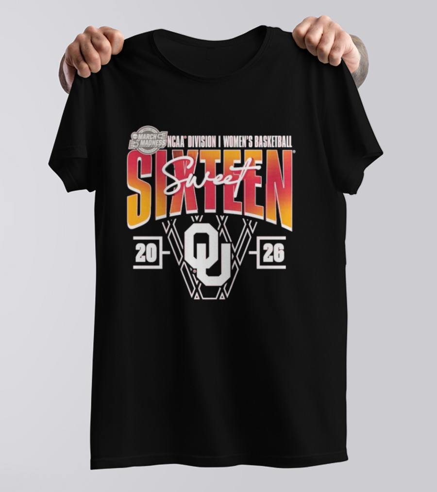 March Madness NCAA Division I Women's Basketball Oklahoma Sooners Sweet Sixteen 2026 T-Shirt