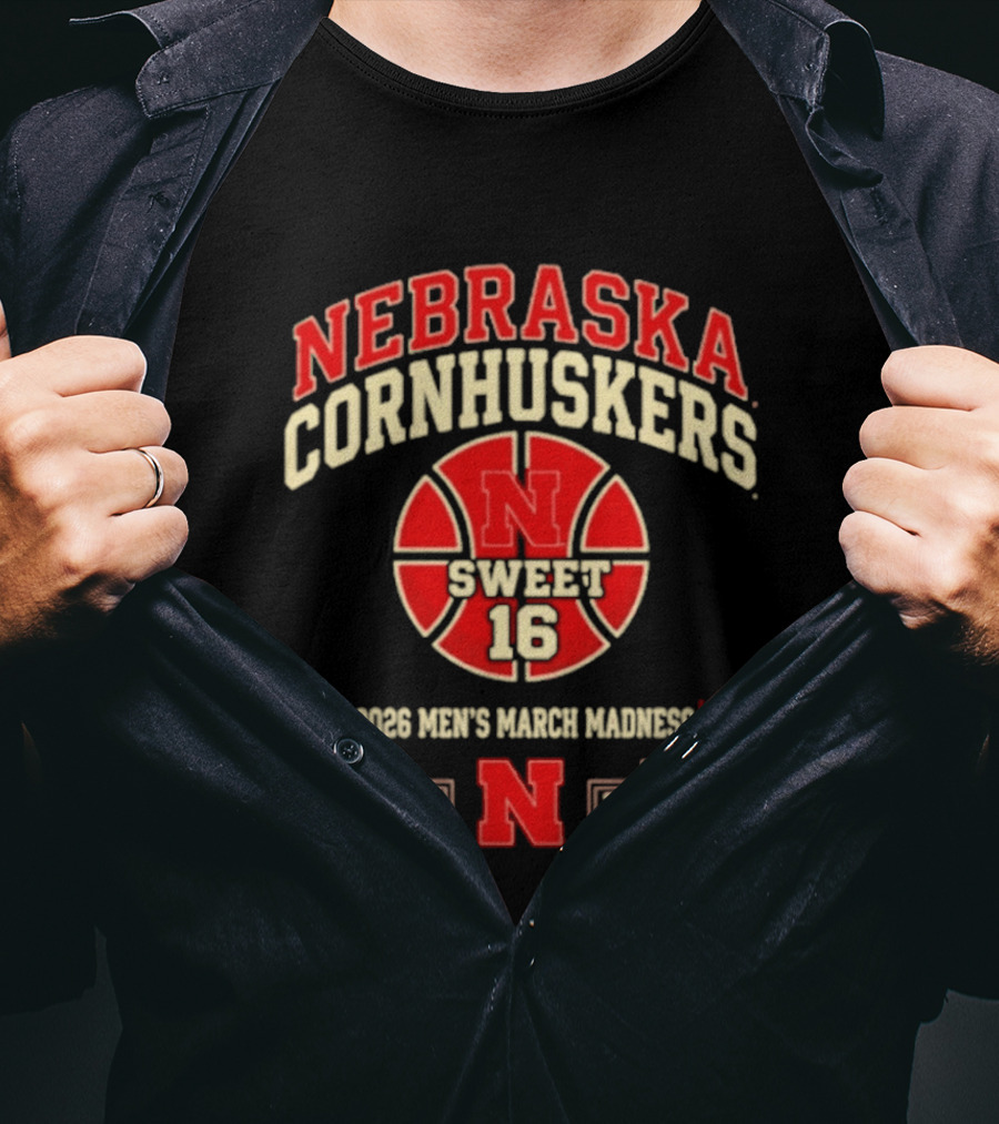 Nebraska Cornhuskers Sweet 16 2026 Men's March Madness T-Shirt